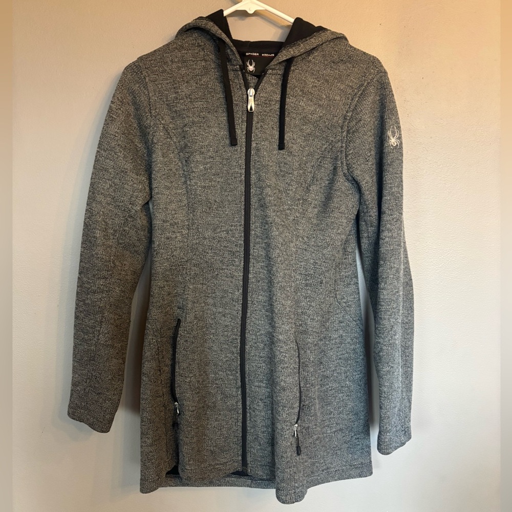 Spyder Women's Charcoal Hooded Ski Jacket
